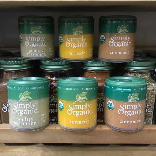 Simply Organic Turmeric, Cinnamon, and Poultry Seasoning