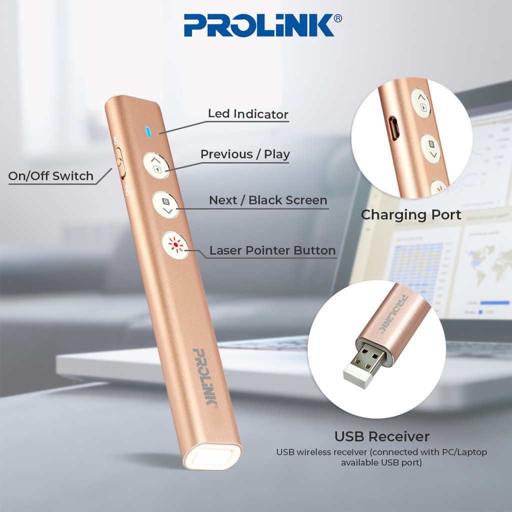 PROLiNK® PWP108G 2.4GHz Wireless Presenter richarger