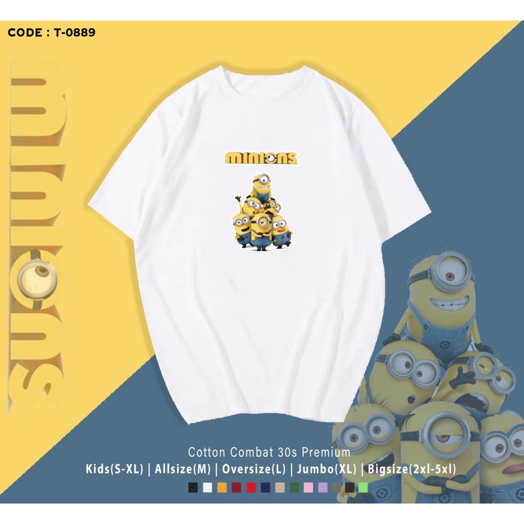 T-SHRT / KAOS ALL MINIONS CUTES / BAHAN COMBED 30S / CUSTOM TEE / REAL PICTURE