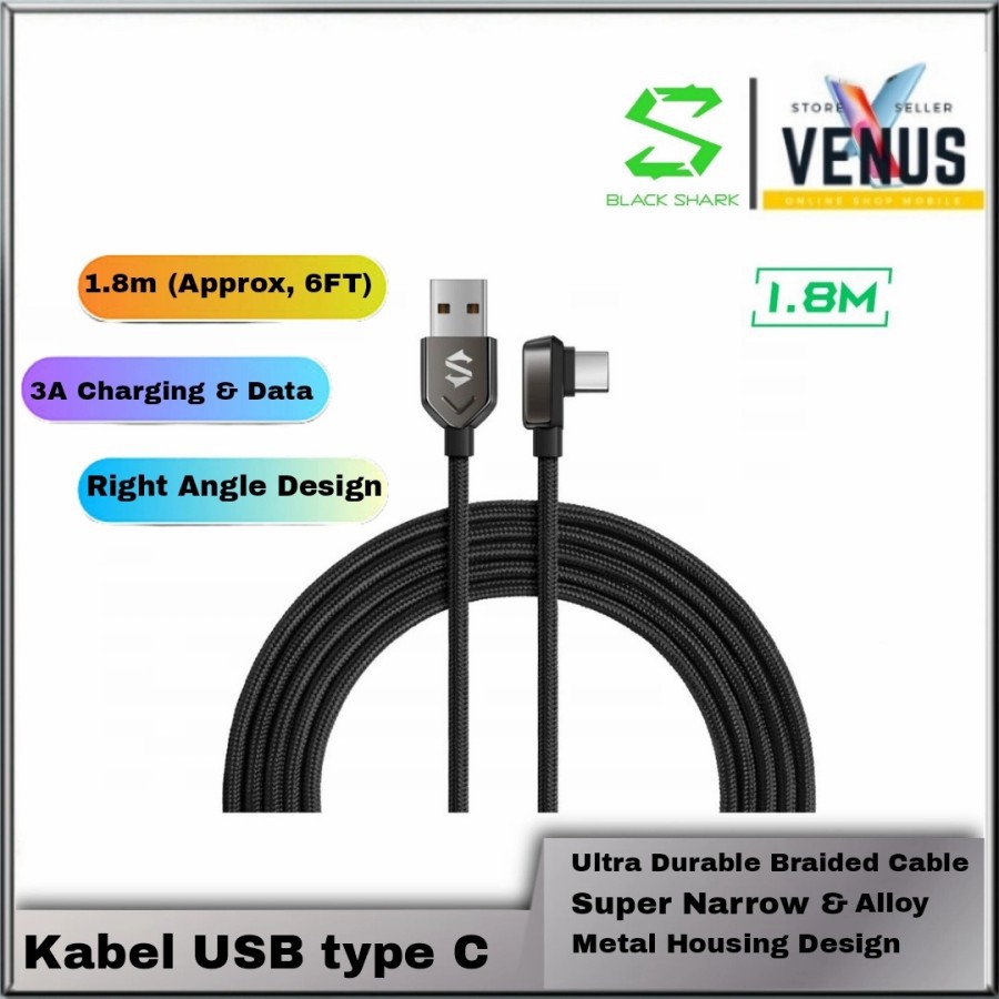 Black Shark Type-c Right Angle Data Fast Charging Cable Original