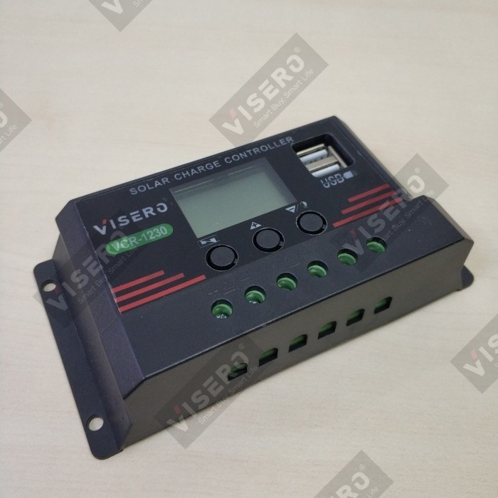 SOLAR CHANGER CONTROLLER VISERO 30A PENGISI DAYA PANEL SURYA 12V 24V