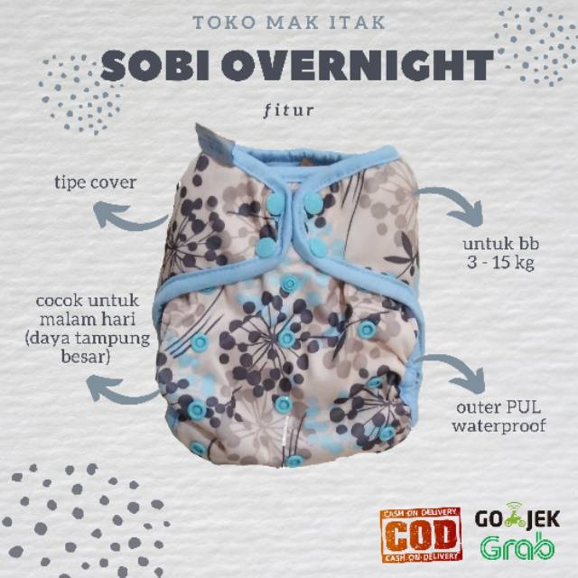 Clodi Sobi Overnight / Daily coveria insert bamboo | popok kain | popok cuci ulang | popok malam