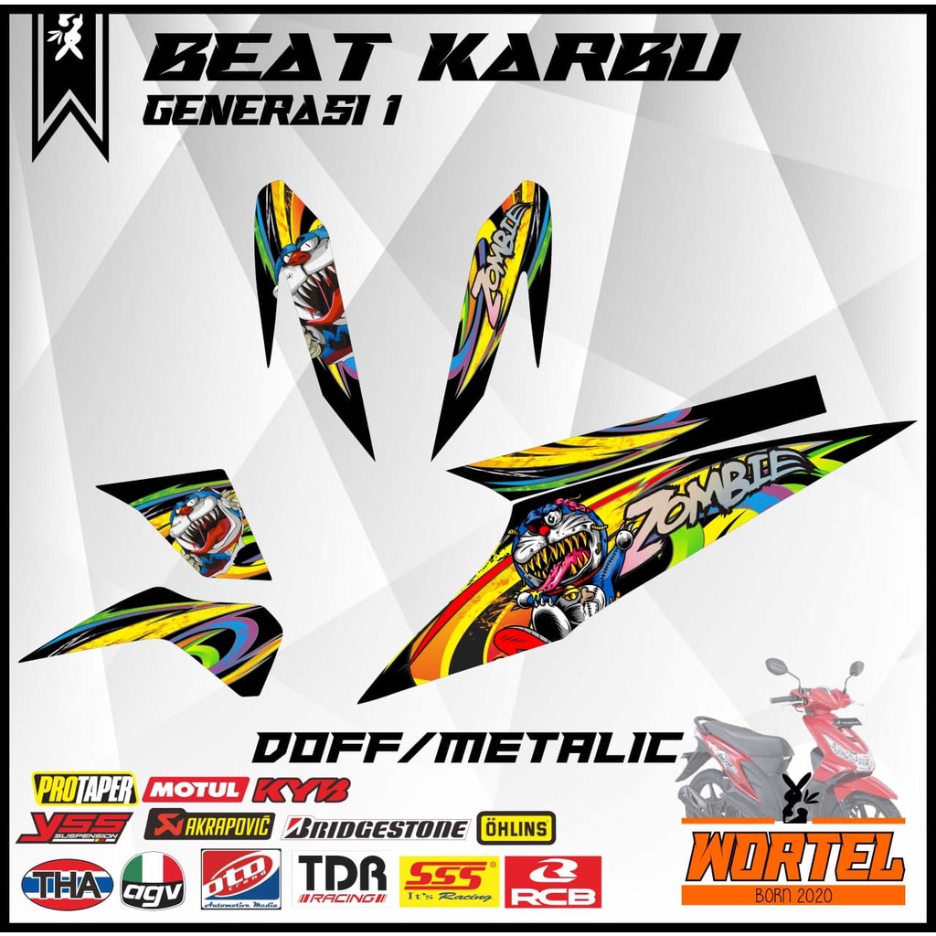 Stiker Striping Decal Motor Beat Karbu Doraemon