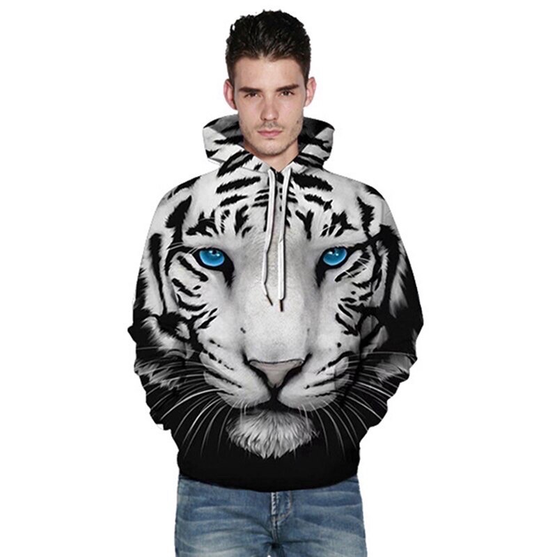 SWEATER KAOS HOODIE TIPIS IMPORT PRIA WANITA EROPA AMERIKA ORIGINAL 3D HARIMAU TIGER