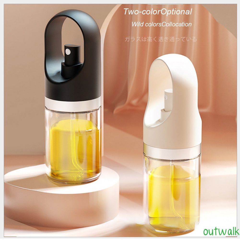 Portable push type oil spray bottle barbecue oil control glass oil pot spray type seasoning bottle OWT