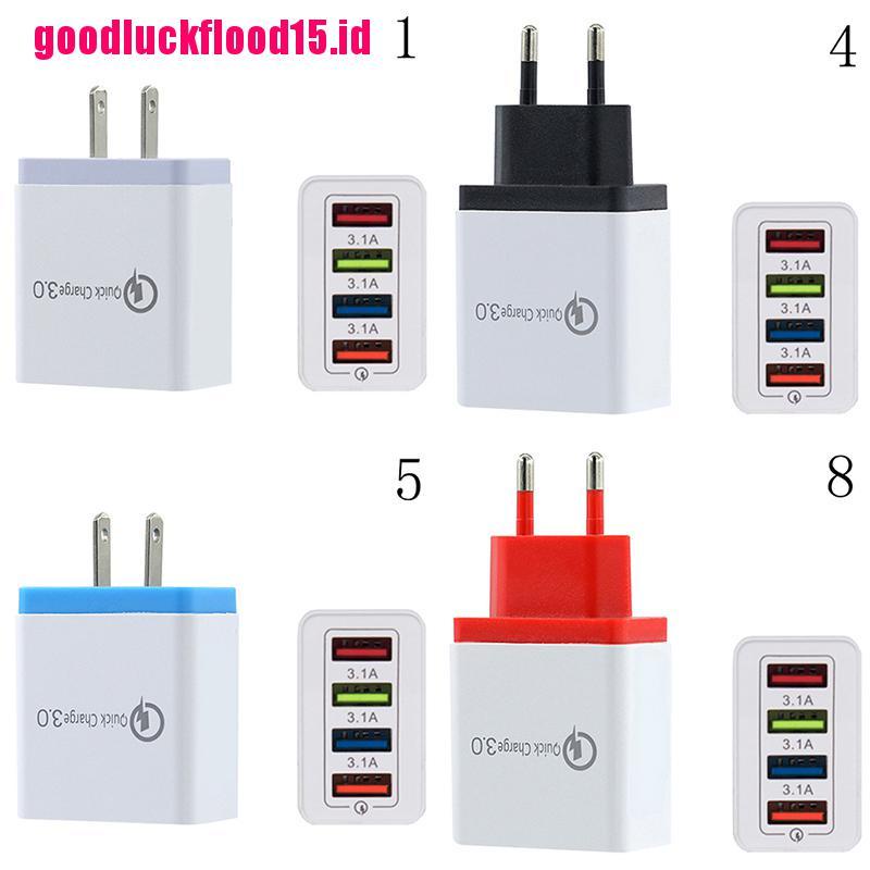 {LUCKID}4 Ports travel charger 3a quick charge 3.0 usb charger fast charger adapter