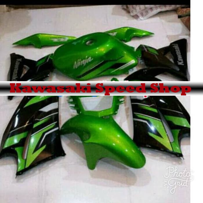 cover sayap ninja rr new hijau 2015 set / fairing ninja rr new hijau metalik original kawasaki