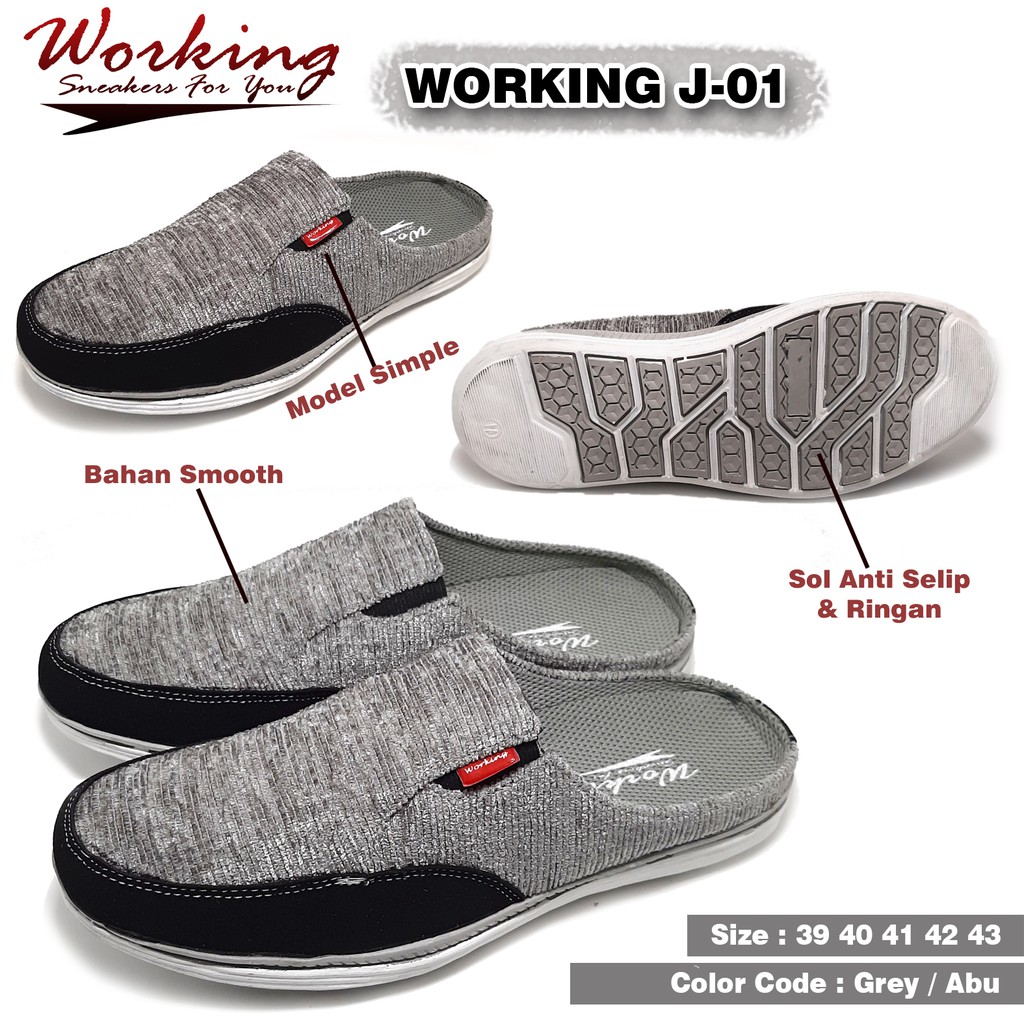 Sepatu Slip On Kasual Santai Working J-01