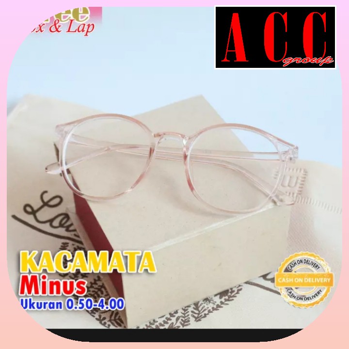 Kacamata Oval Minus Korean (0.50 S/D 4.00) Free Box Dan Lap Unisex Import