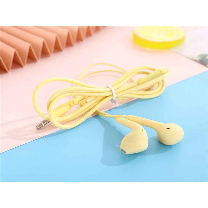 HANDSFREE EARPHONE H05 MACARON DOVE EXTRA BASS LIVE-UNIVERSAL MIC - NEW HEADSET U19 JACK AUDIO 3.5MM