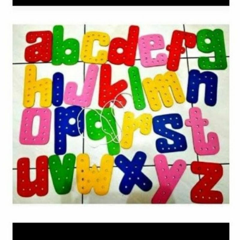 mainan kayu - menjahit huruf A-z