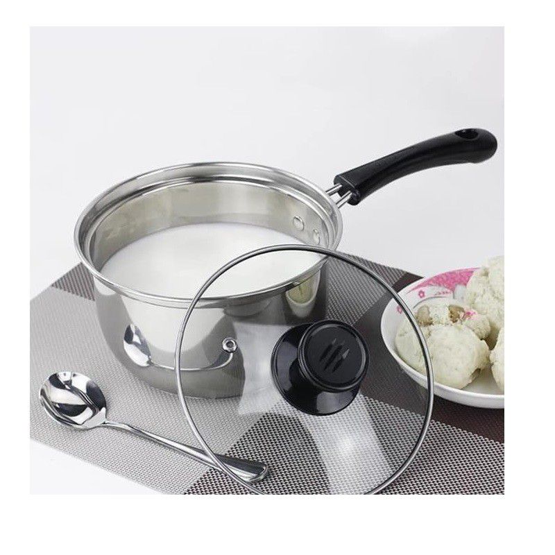 Milk pot with steamer 20cm / panci susu steamer 20cm / panci kukus tutup kaca 20cm / panci mie 20cm