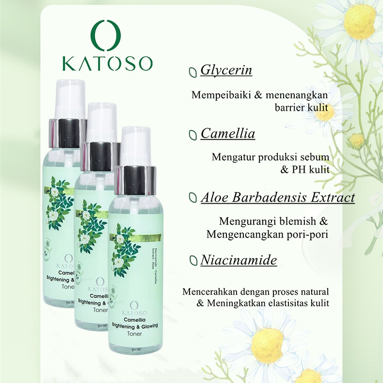 (BPOM)KATOSO Camellia Brightening &amp; Glowing Toner-100ml