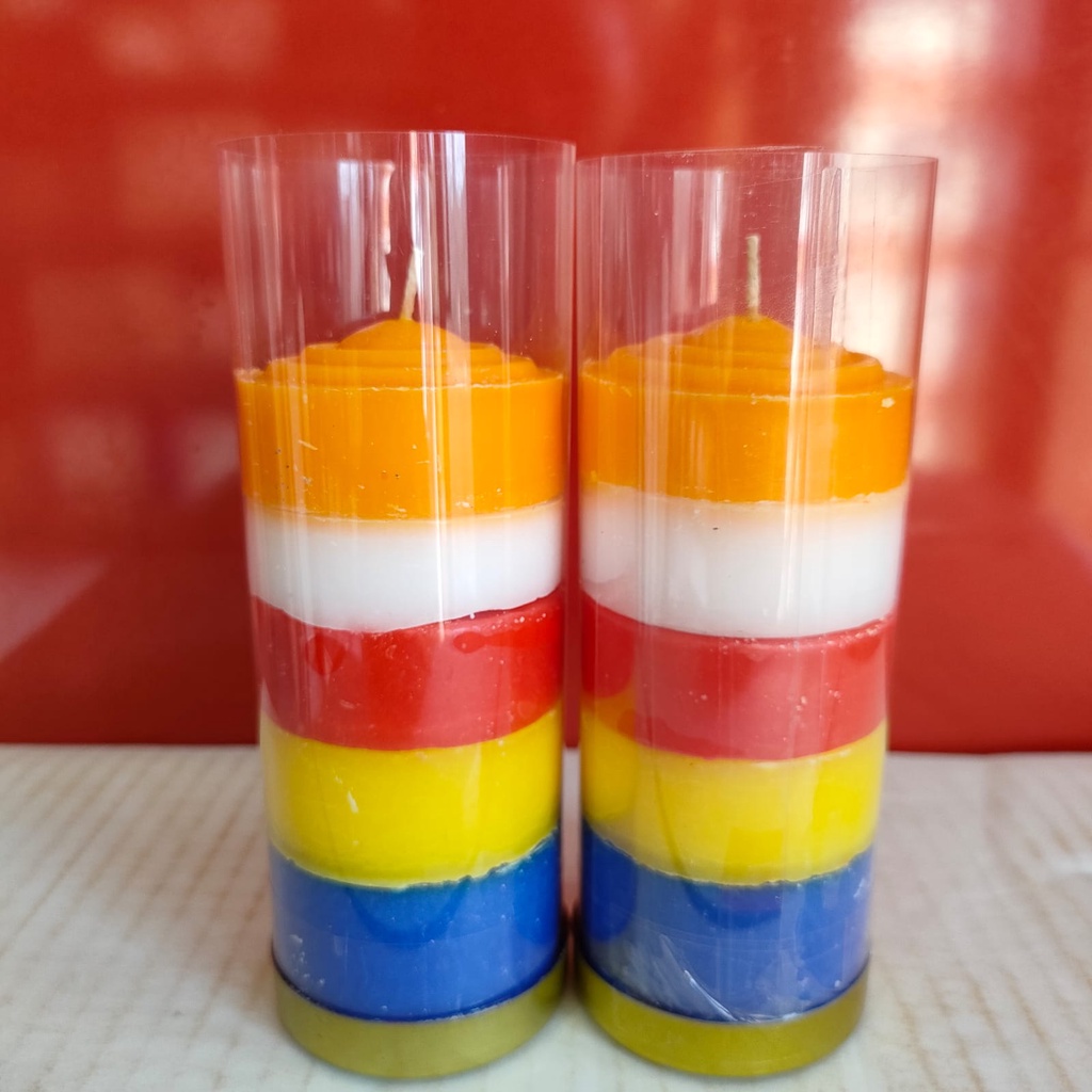 Lilin 5 warna 1 kati pancawarna lilin puja warna warni isi 2 pcs