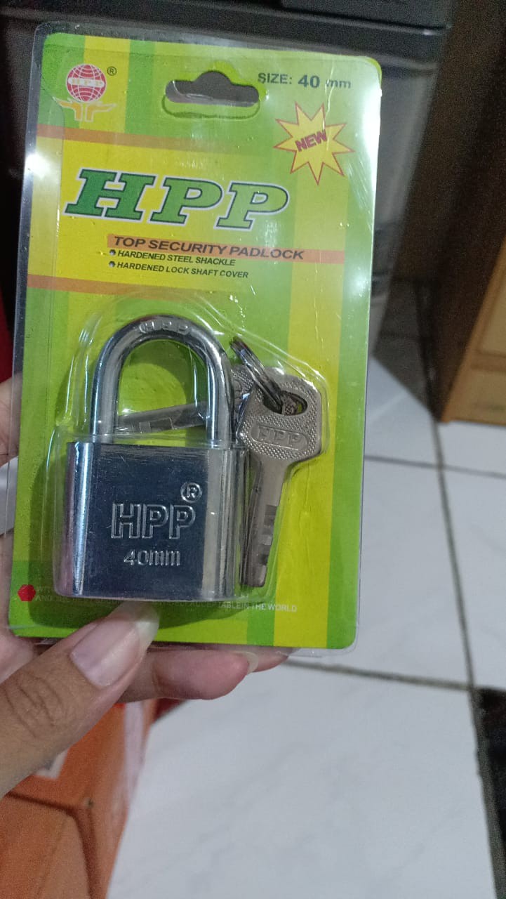 Gembok Putih 40 Mm Leher Pendek Hpp