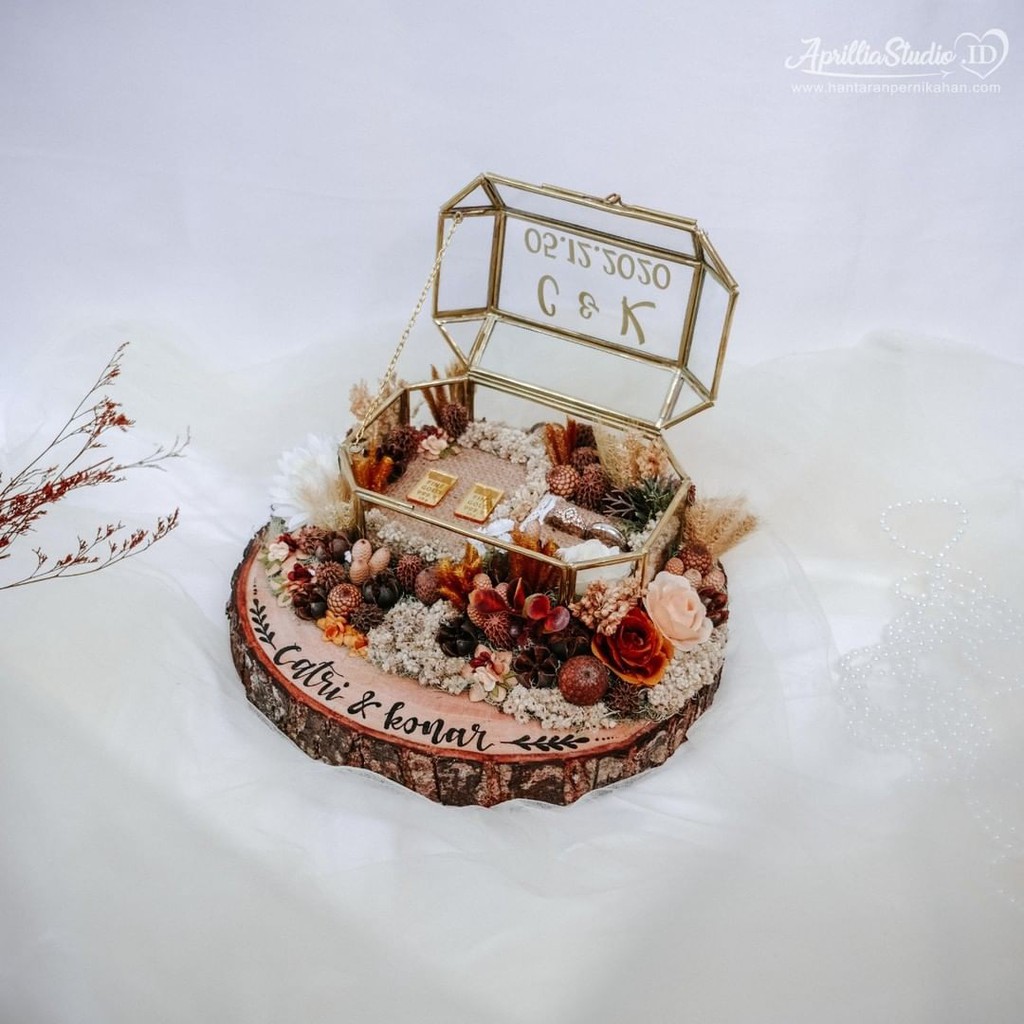 BOX  PERHIASAN MAHAR DAN SESERAHAN THEME AUTUMN RUSTIC - CINCIN &amp; LM