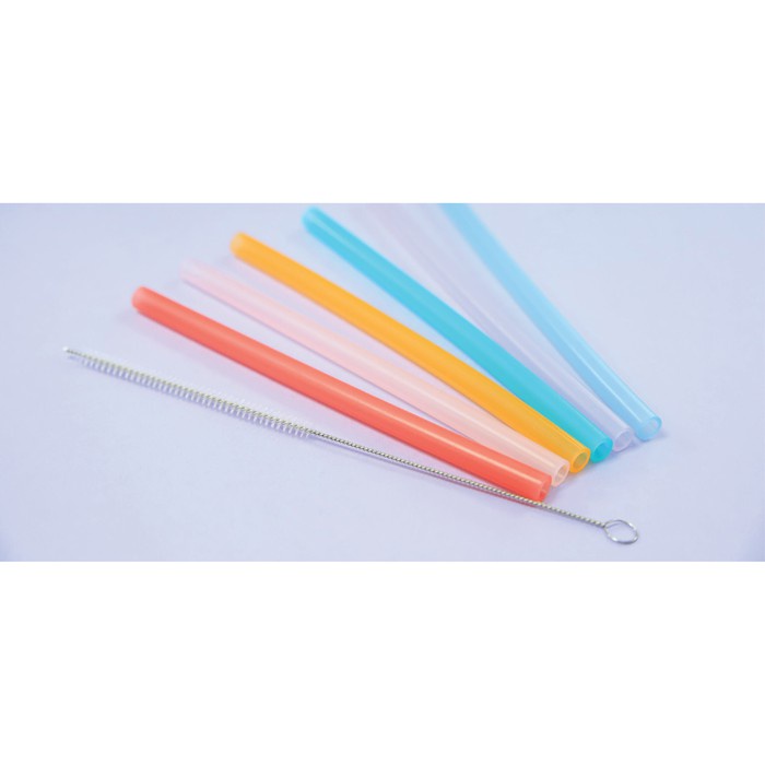 MARCUS &amp; MARCUS Silicone Straw &amp; Brush Set Sedotan reusable silicon