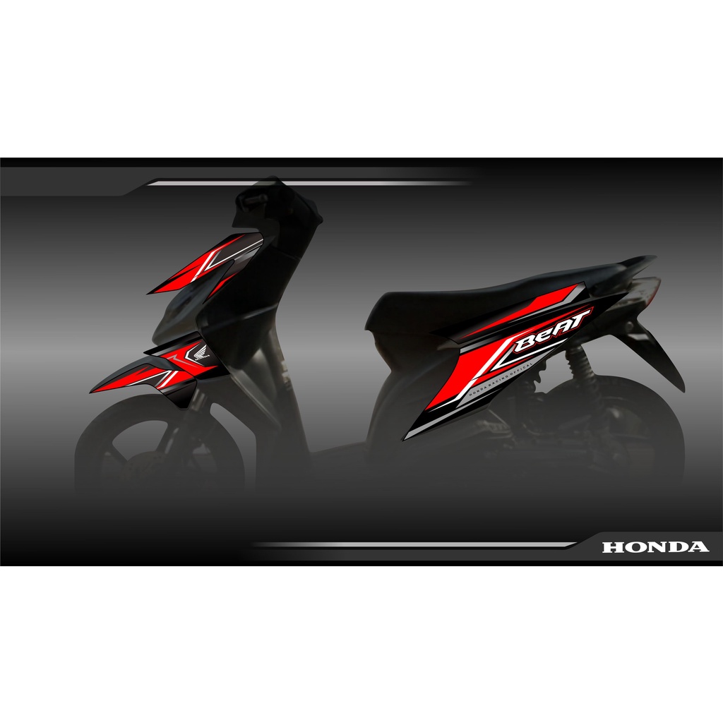 Striping Beat Karbu 2008-2012 vriasi Sticker Skotlet Motor Scotlite List