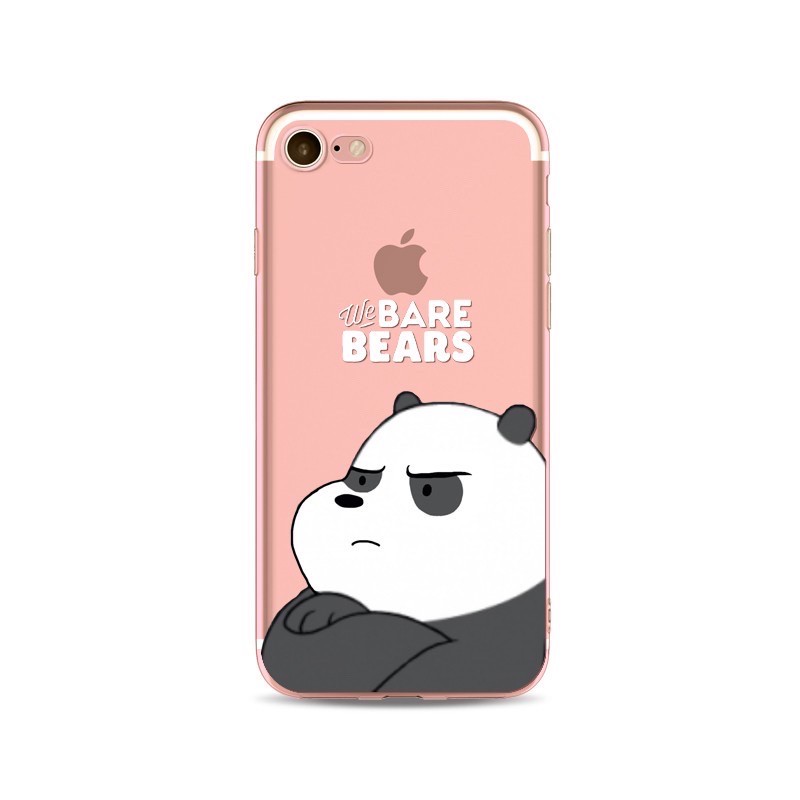 Cute We Bare Bears Case Casing Pelindung dengan Bahan TPU untuk iPhone 7+ , iPhone 8+ , iPhone X