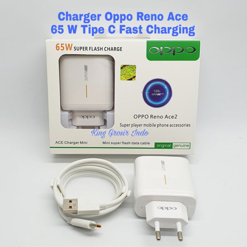 Charger OPPO Reno Ace 65 W Tipe C ( Fast Charging ) Original 100% Packing