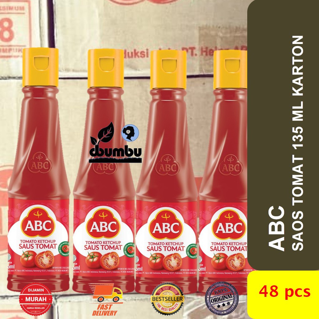 

Saus Tomat merk ABC botol 135 ml kemasan karton 48 pcs