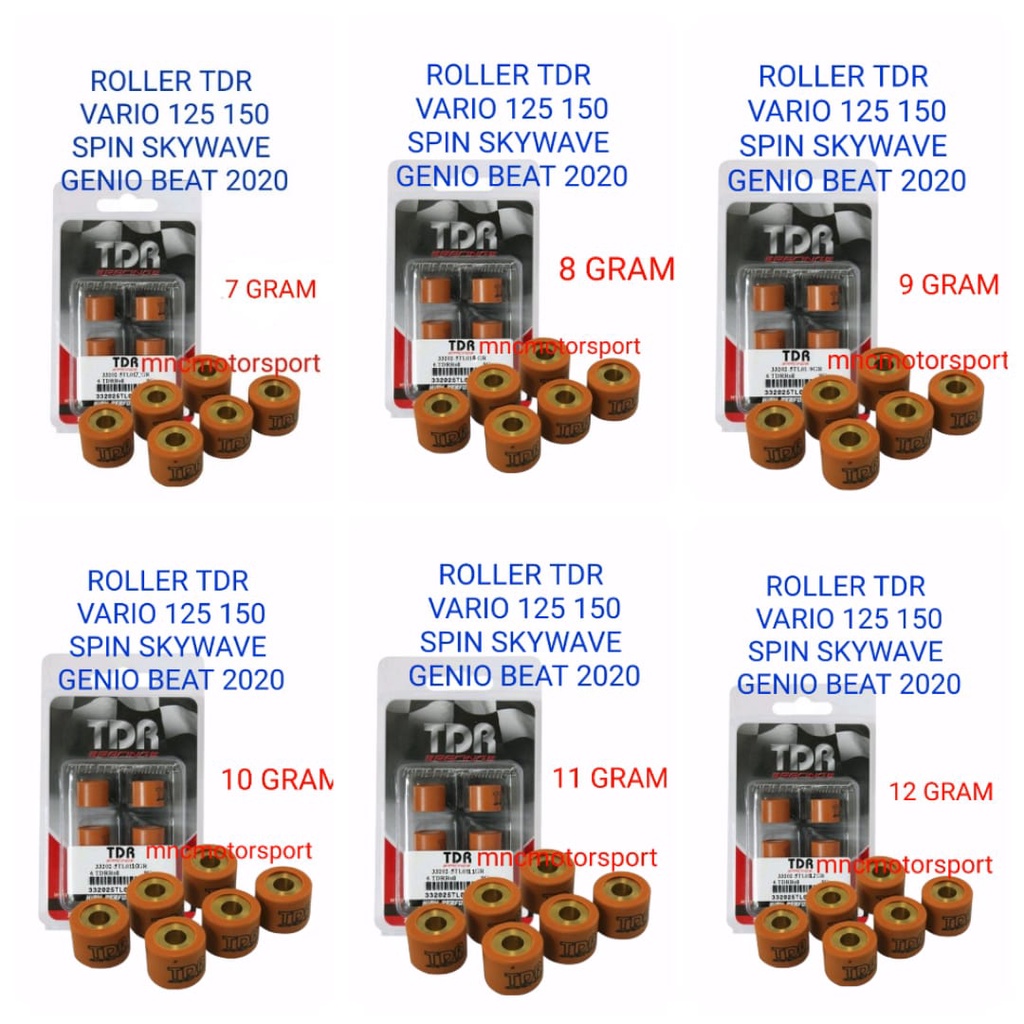 ROLLER CVT TDR VARIO 125 150 7 8 9 10 11 12 GRAM