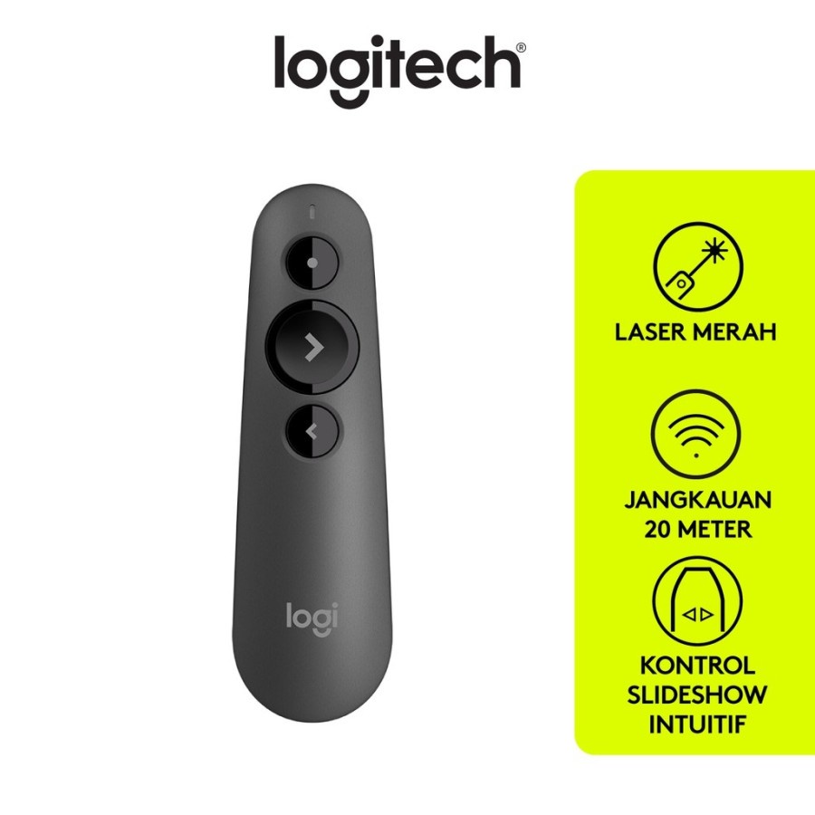Logitech R500s / R-500s Remote Presenter Wireless Laser Merah