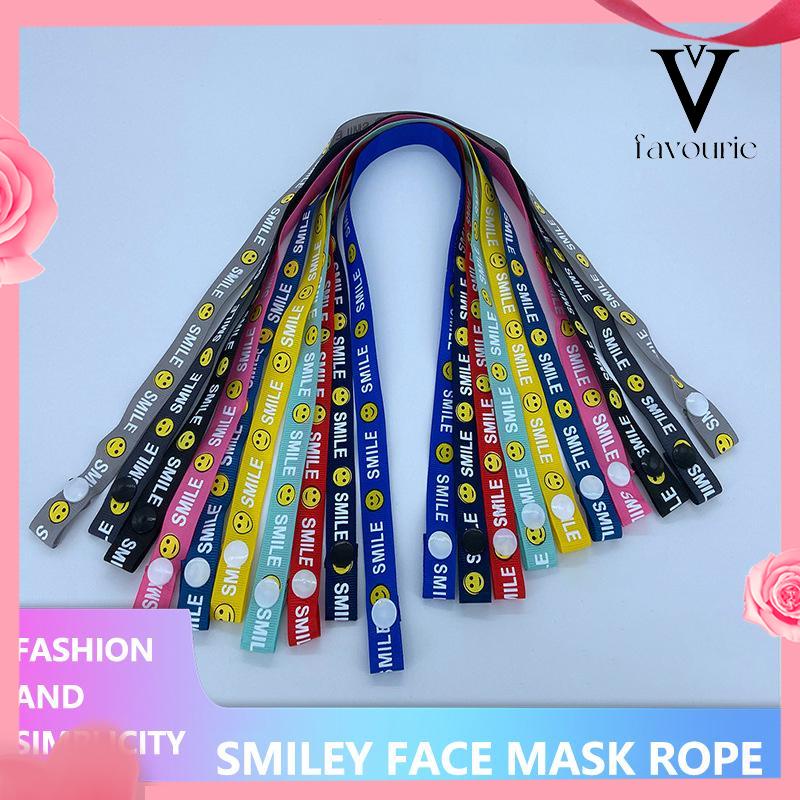 [COD]Topeng Lanyard Anak-anak Anti-Strangle Polyester Lanyard Cute Smiley Anti-lost Masker Tali-FA