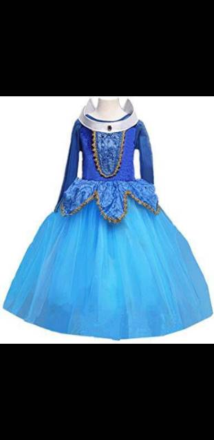 Baju Dress Anak Princess Aurora blue costume kostum costplay ok  good quality