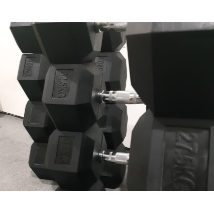 [22,5KG] Dumbell Fix Hex Rubber | Barbel Hexa Karet 22,5 KG