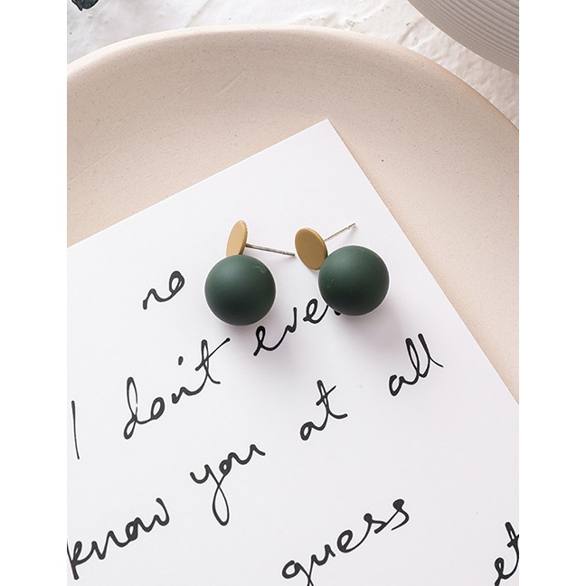 LRC Anting Tusuk Fashion Geometric Round Bead Ball Earrings D28087