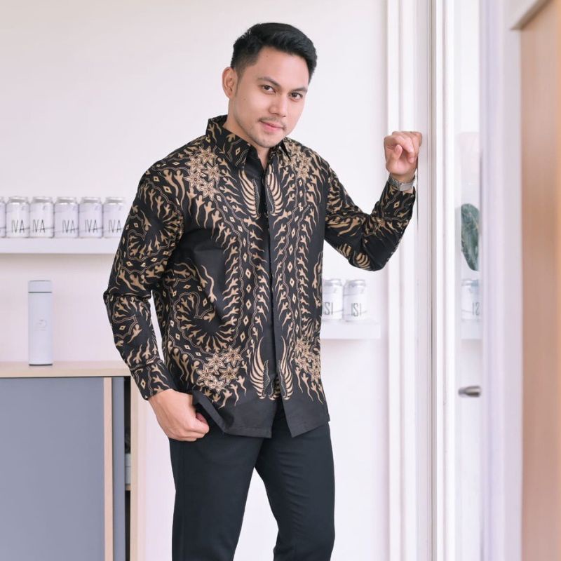 Kemeja Batik Pria Anyar Casual Modern Lengan Panjang Modis Soloan Batik Pria Kantor TjGrup Official Big Size M L XL XXL Batik Pria Kantor