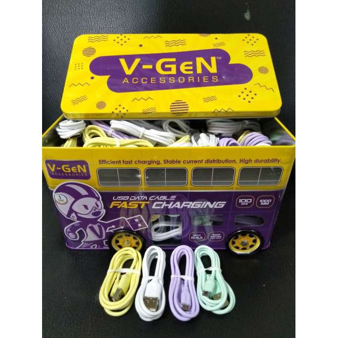 KABEL DATA / KABEL CHARGER FAST CHARGING VGEN VCMC 10 01 ORIGINAL 2.4A MICRO USB PANJANG 100CM