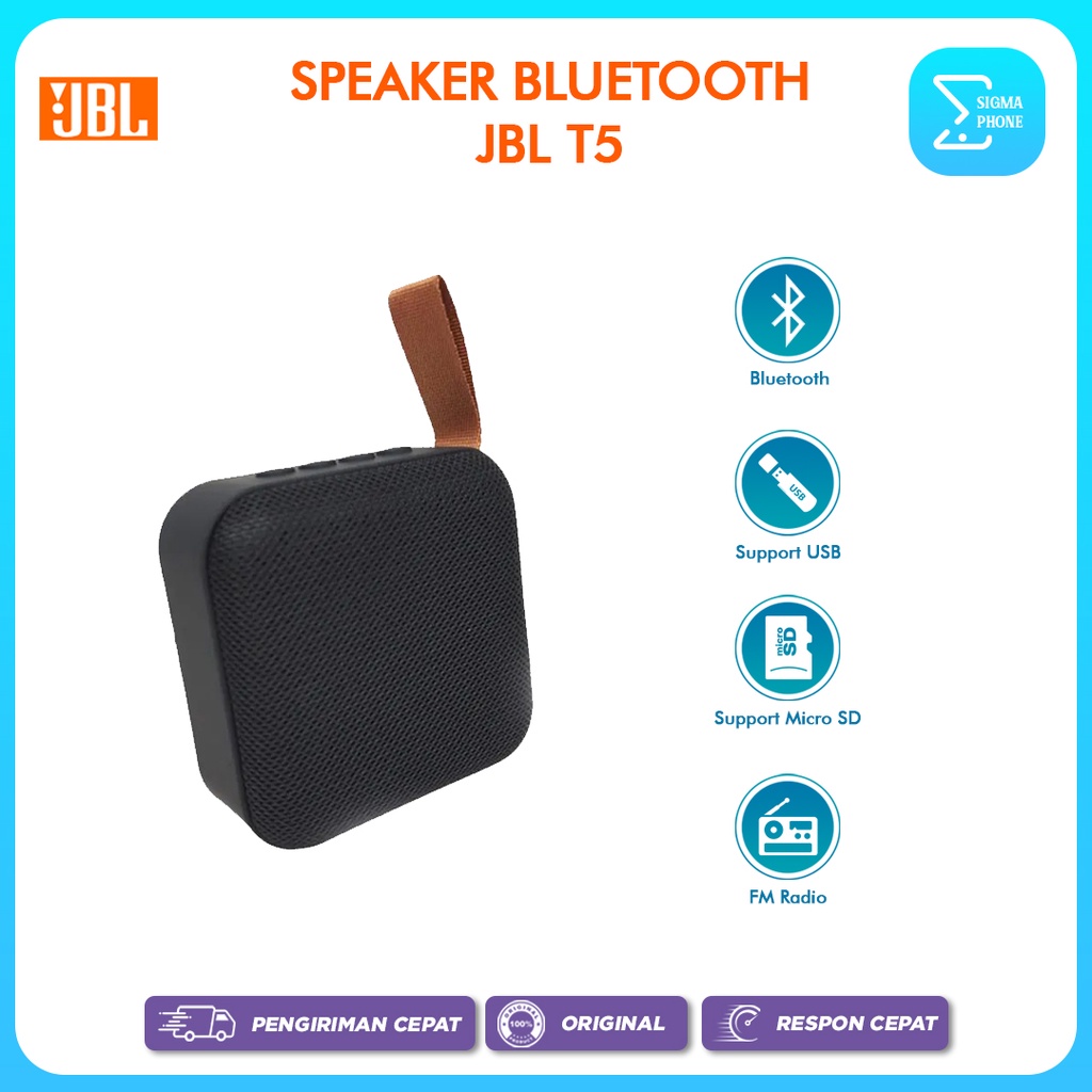 SPIKER JBL T5 BLUETOOTH MURAH BT MINI SPEAKER WIRELESS MUSIC AUDIO SUPER MEGA BASS SUPPORT MEMORI FD