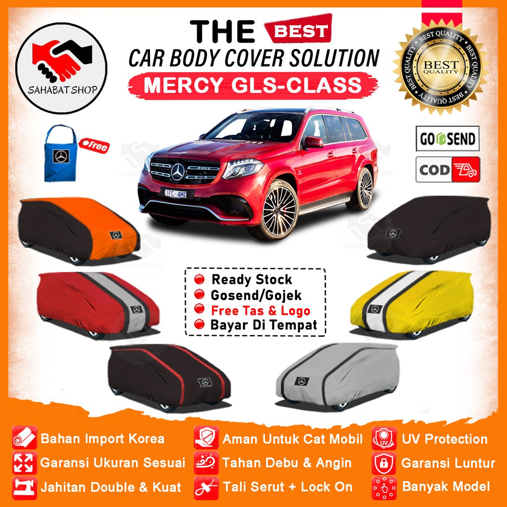 Sahabat Body Cover Mobil GLS Class / Sarung Pentup Mercedes Benz GLS Class Outdoor / Selimut Pelindung Mantel Tutup Jas Mantol Kelambu Kerodong Terpal Tutupan Pembungkus Kerodong Bungkus Mobil Mercy GLS Class Waterproof Anti Air Model Orange