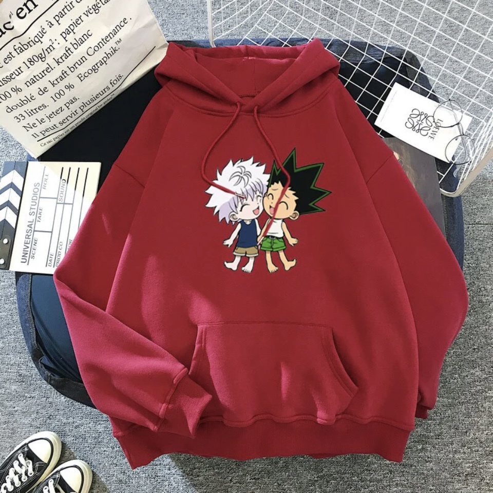 Gon Killua ANIME Jumper Hoodie II Sweater Hoodie Anime II Sweter Oblong Topi Sz M - XL ( Pria &amp; Wanita / Anak &amp; Dewasa )