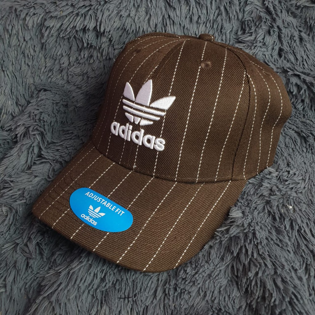 Topi Baseball Adidas Limited Stripe Coklat Big Logo
