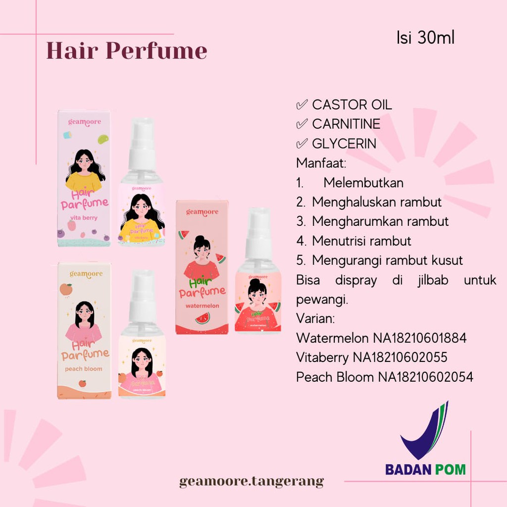 [Per Pc] Hair Perfume Mist / Parfum Rambut GEAMOORE 30ml Original BPOM