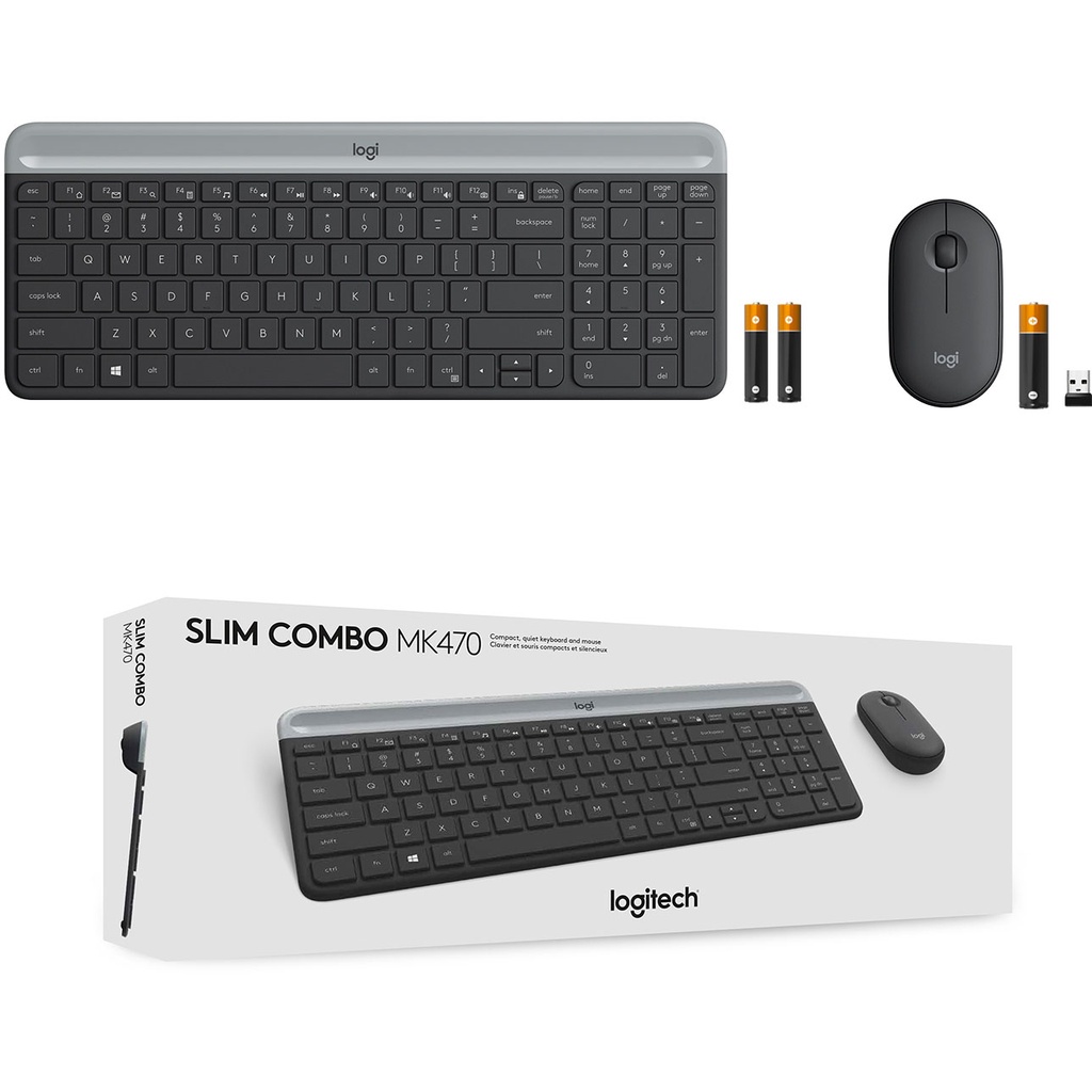 Logitech MK470 Slim Combo Keyboard &amp; Mouse Wireless - Graphite