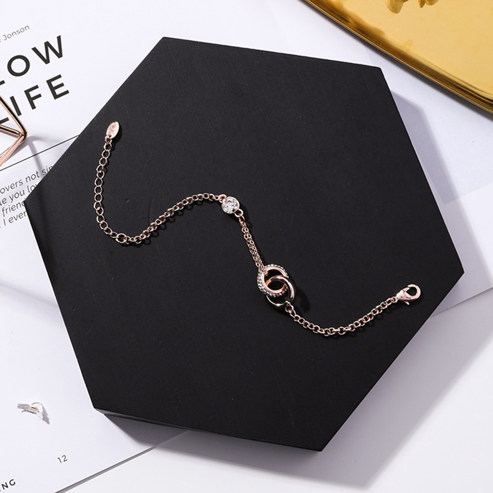 【COD Tangding】Double Circle Round Bracelet Korea Fashion Style Jewellery Accessory