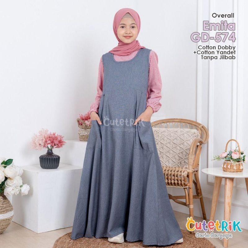Baju Muslim Anak Perempuan 5-12 Tahun Cutetrik Anak Perempuan Terbaru Gamis Overall Anak Cutetrik Vl