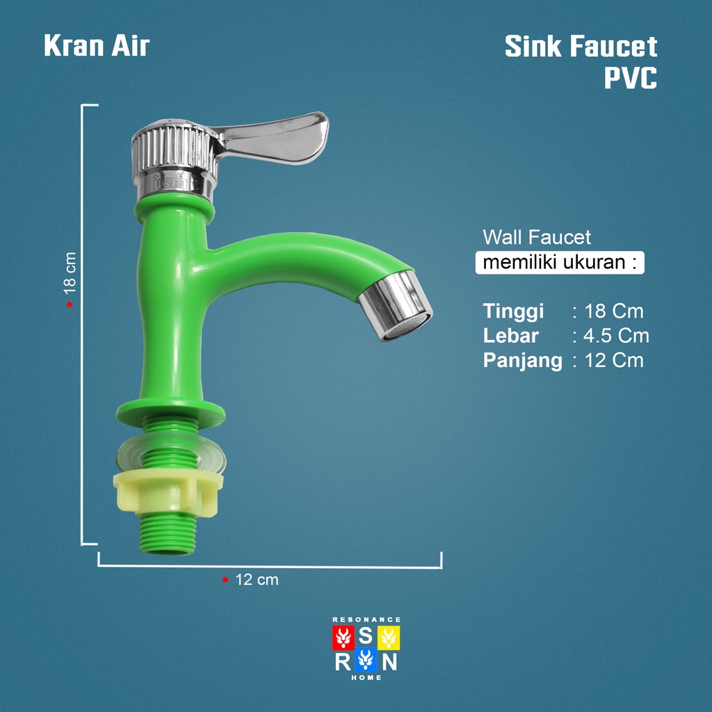 Kran Wastafel PVC 1/2 Inch Warna Resonance Home