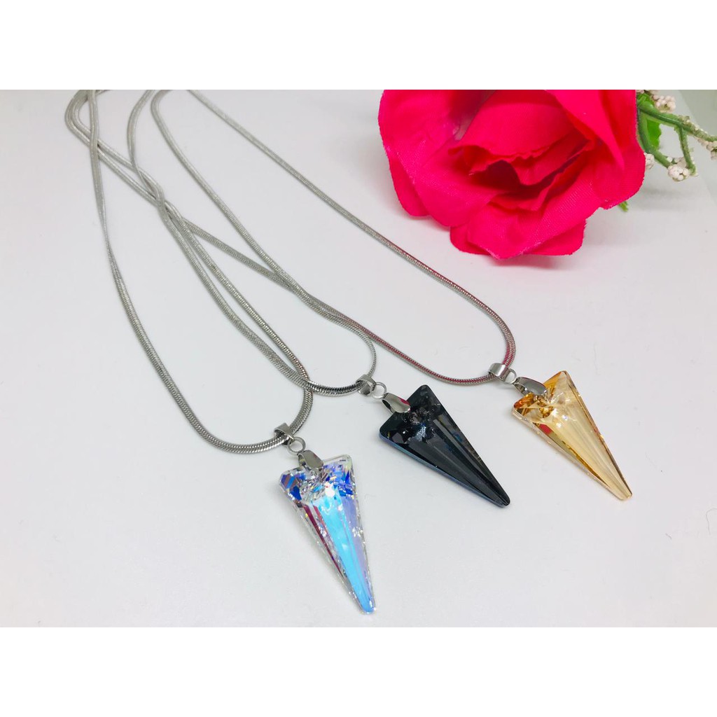 Kalung Necklace Premium Stainless Steel with Swarovski Pendant