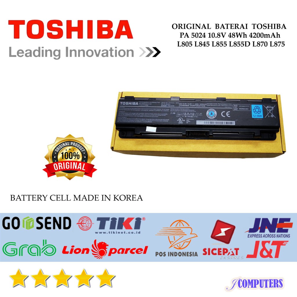 Original Baterai Toshiba Satellite P800 P840 P845 P850 P855 P875