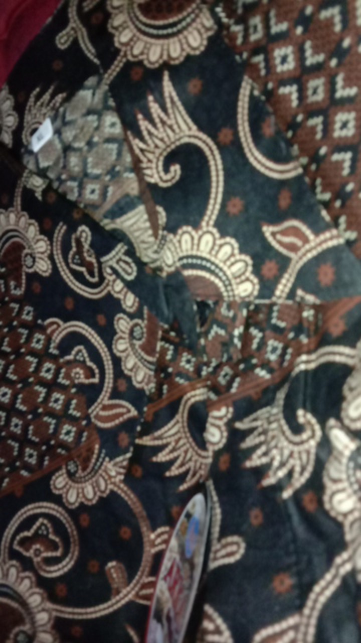 Risna Batik Hrb026 Kenongo Kemeja Hem Pendek Padi Pekalongan M L Xl Murah Keren Bati Pria Wajik Biru