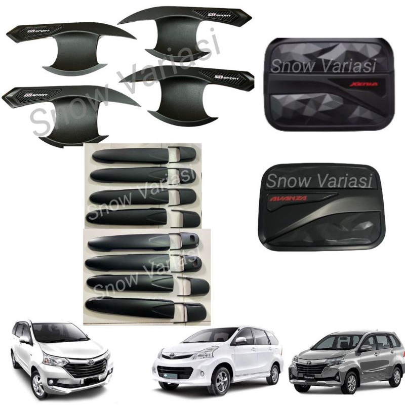 Paket Outer Handle Tank Cover Avanza Veloz Xenia GR SPORT 2012 2021 Hitam