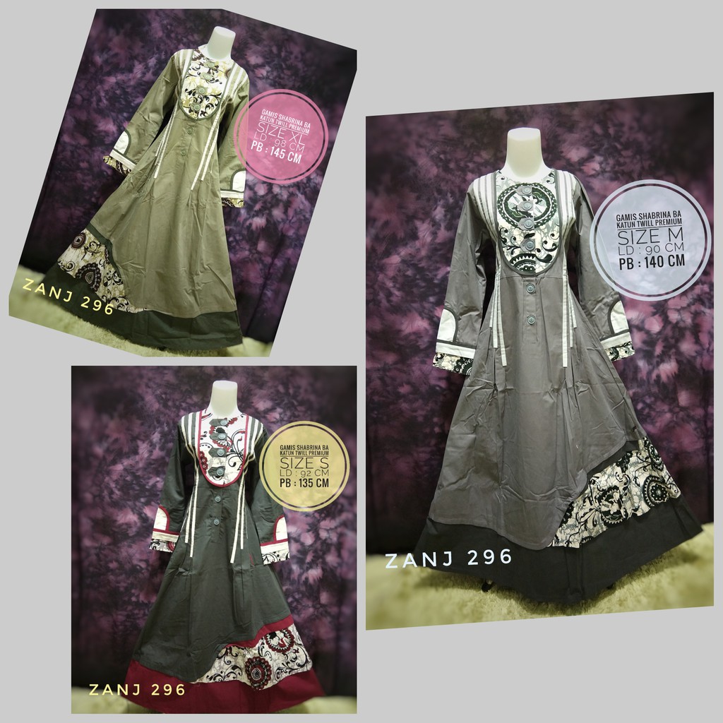 GAMIS SHABRINA ORIGINAL DEWASA BA MOTIF BATIK BUNGA KATUN TWILL PREMIUM BEST SELLER
