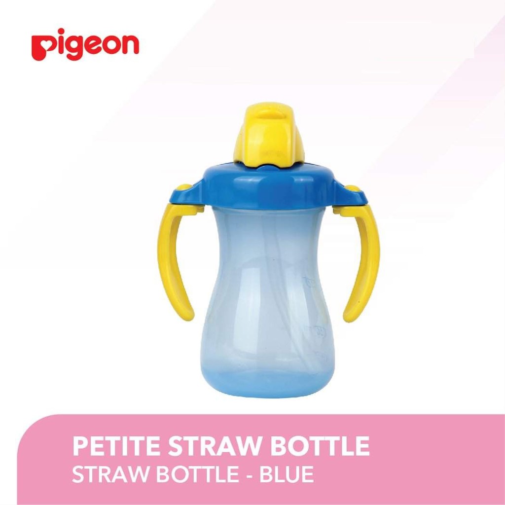 Pigeon Petite Straw Bottle Pink / Orange 150ml /biru  botol