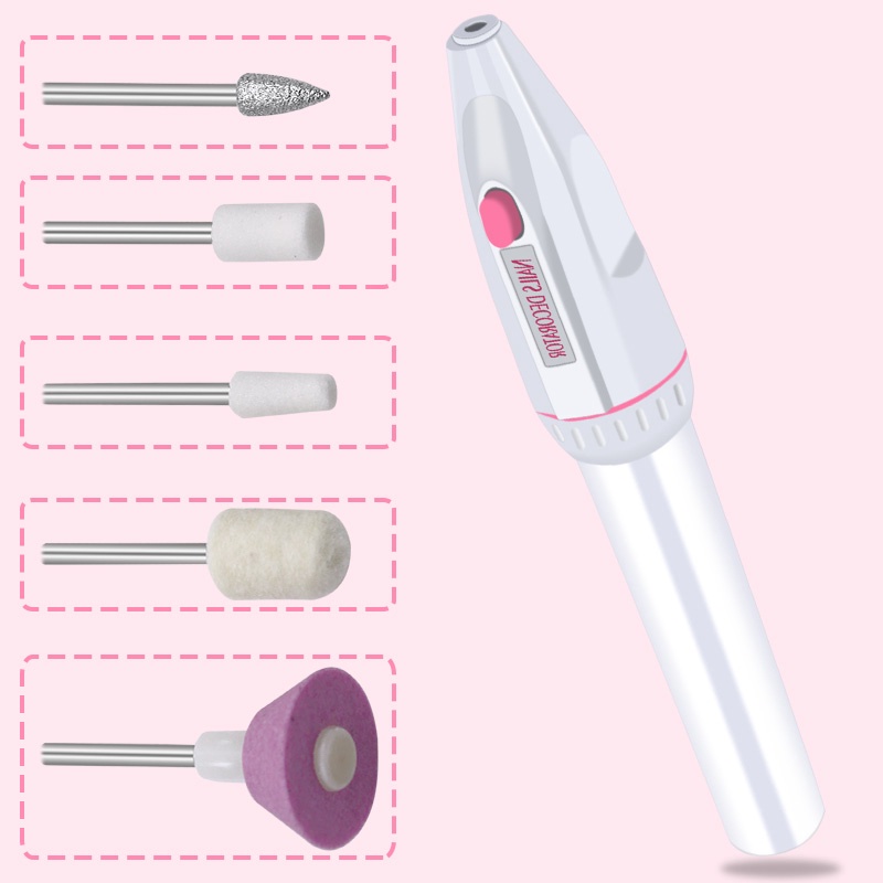 Set Alat Kikir Kuku Elektrik Kombinasi 5 in 1 Portable Untuk Manicure