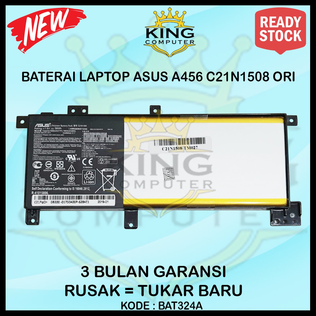 Baterai Laptop ASUS A456 A456U C21N1508 Original